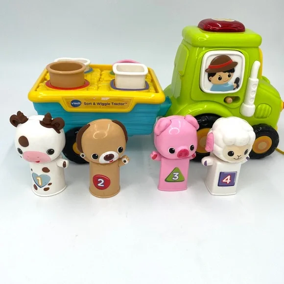 VTech Sort & Wiggle Tractor Interactive Toy - Picture 9 of 13
